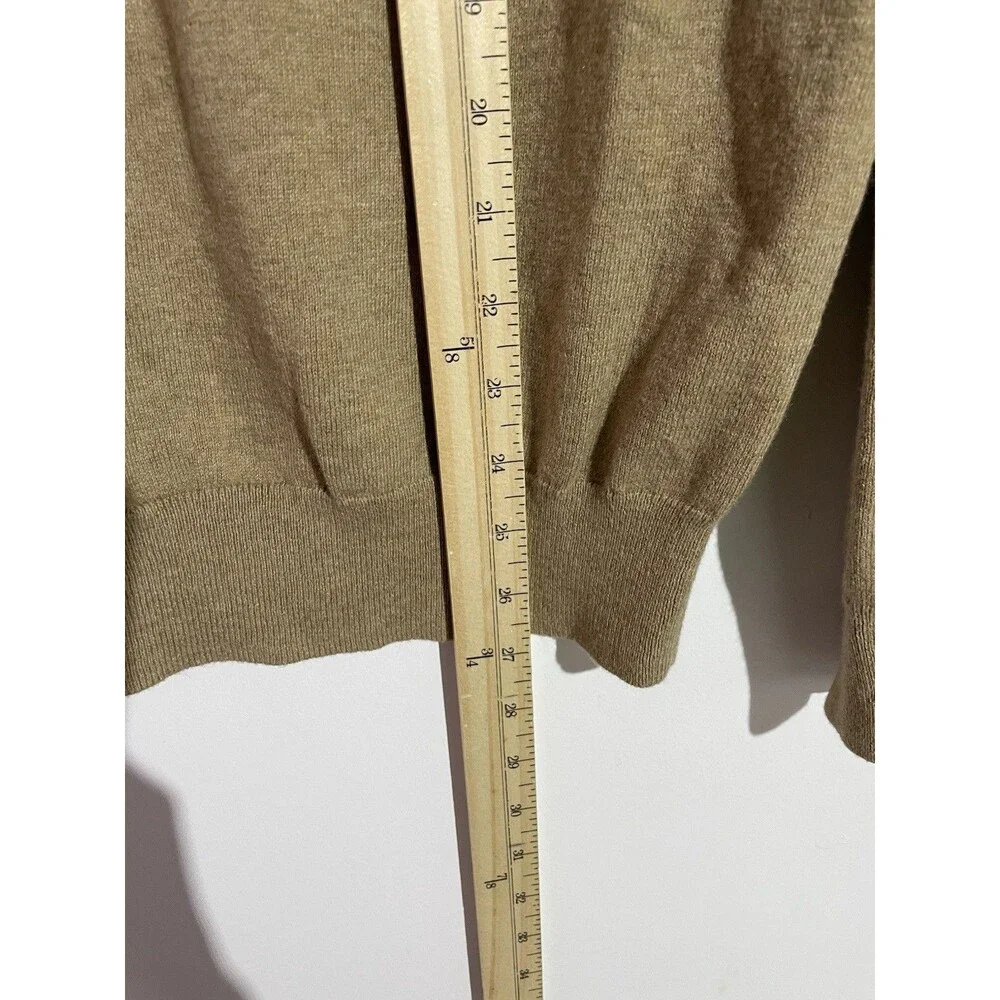 J Crew Sweater Mens‎ L Tan Merino Wool Cotton Academia Preppy Business Office